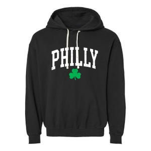 Retro Philly Philadelphia St Patricks Day Clover Boy Girl Garment-Dyed Fleece Hoodie