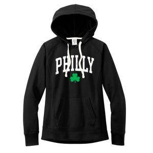 Retro Philly Philadelphia St Patricks Day Clover Boy Girl Women's Fleece Hoodie