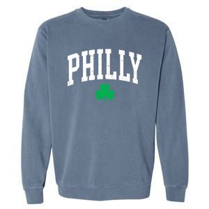 Retro Philly Philadelphia St Patricks Day Clover Boy Girl Garment-Dyed Sweatshirt