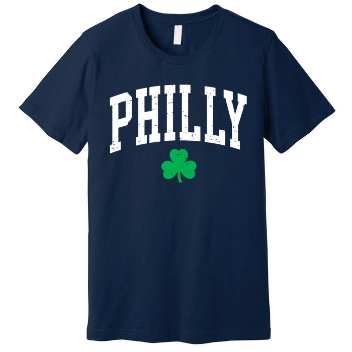 Retro Philly Philadelphia St Patricks Day Clover Boy Girl Premium T-Shirt