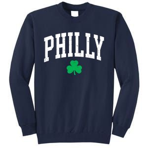 Retro Philly Philadelphia St Patricks Day Clover Boy Girl Tall Sweatshirt