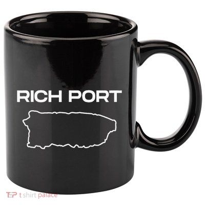 Rich Port Puerto Rico Map Boricua Puerto Rican Pride Graphic 11oz C Handle Ceramic Mug