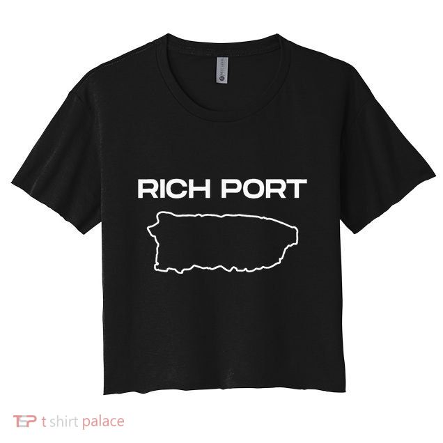 Rich Port Puerto Rico Map Boricua Puerto Rican Pride Graphic Crop Top