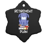 Retirement Plan Pet Dog Reading Books Bookworm Funny Retired Ceramic Star Ornament