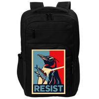 Resist Penguin Protest Bird With Sunglasses Sword Fish Art Impact Tech Backpack