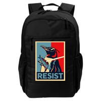 Resist Penguin Protest Bird With Sunglasses Sword Fish Art Backpack