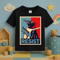 Resist Penguin Protest Bird With Sunglasses Sword Fish Art Toddler T-Shirt