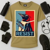 Resist Penguin Protest Bird With Sunglasses Sword Fish Art Performance Shirt