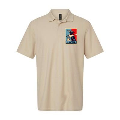Resist Penguin Protest Bird With Sunglasses Sword Fish Art Polo