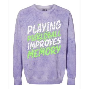 Retro Playing Pickleball Improves Memory Dink Player Colorblast Crewneck Sweatshirt