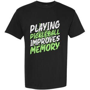 Retro Playing Pickleball Improves Memory Dink Player Garment-Dyed Heavyweight T-Shirt