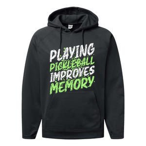 Retro Playing Pickleball Improves Memory Dink Player Performance Fleece Hoodie