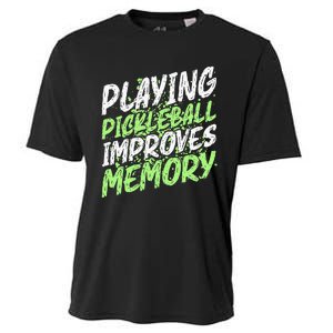 Retro Playing Pickleball Improves Memory Dink Player Cooling Performance Crew T-Shirt