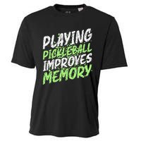 Retro Playing Pickleball Improves Memory Dink Player Cooling Performance Crew T-Shirt