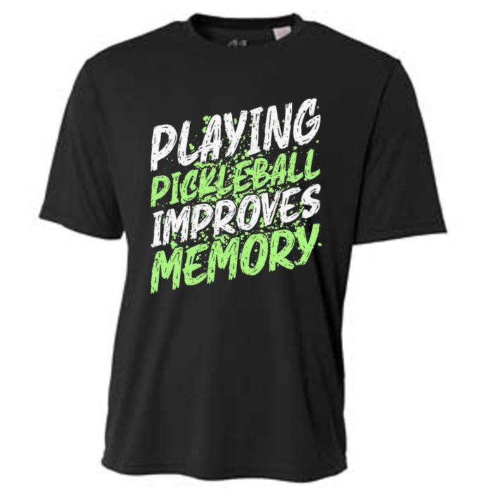 Retro Playing Pickleball Improves Memory Dink Player Cooling Performance Crew T-Shirt