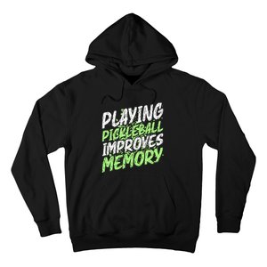 Retro Playing Pickleball Improves Memory Dink Player Hoodie