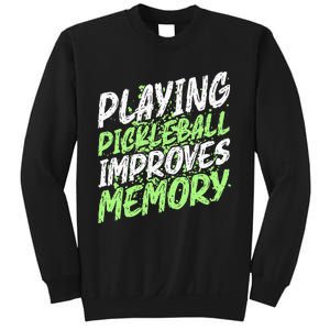 Retro Playing Pickleball Improves Memory Dink Player Sweatshirt