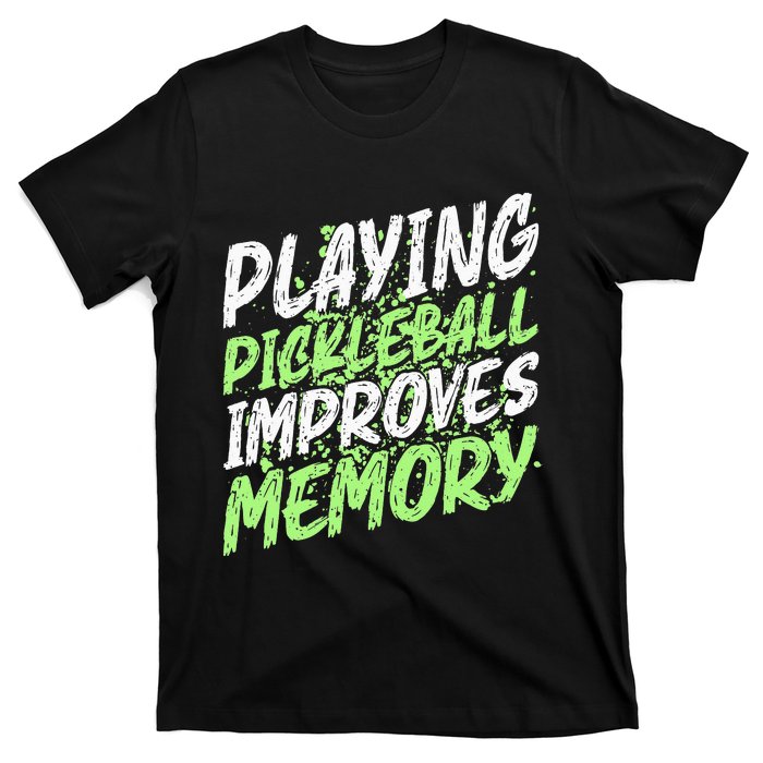 Retro Playing Pickleball Improves Memory Dink Player T-Shirt