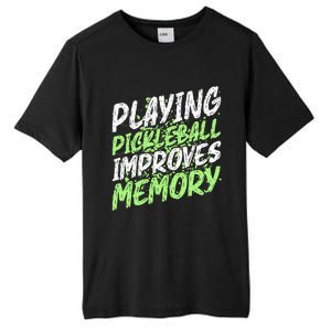 Retro Playing Pickleball Improves Memory Dink Player Tall Fusion ChromaSoft Performance T-Shirt