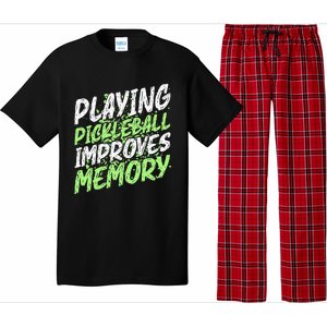 Retro Playing Pickleball Improves Memory Dink Player Pajama Set