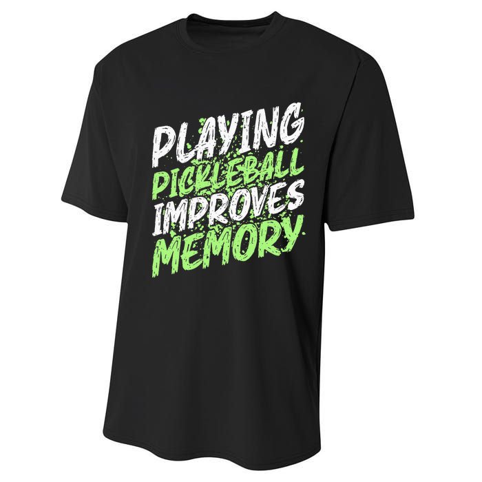 Retro Playing Pickleball Improves Memory Dink Player Performance Sprint T-Shirt