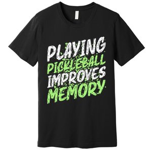 Retro Playing Pickleball Improves Memory Dink Player Premium T-Shirt