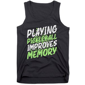 Retro Playing Pickleball Improves Memory Dink Player Tank Top