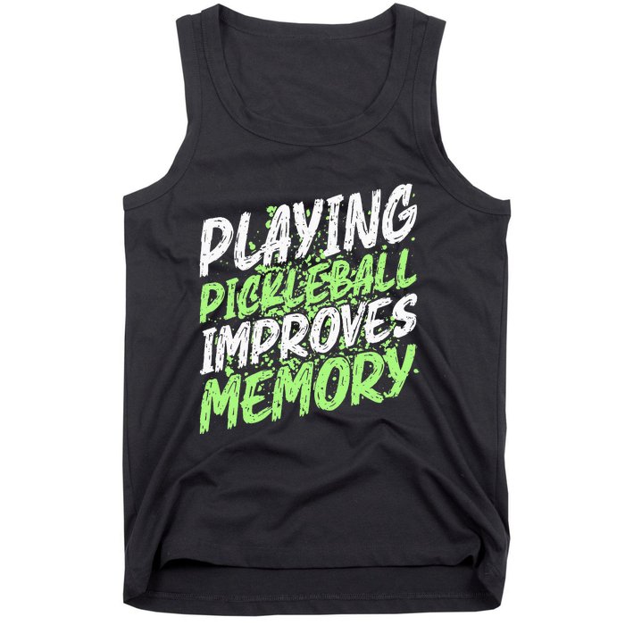 Retro Playing Pickleball Improves Memory Dink Player Tank Top