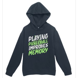 Retro Playing Pickleball Improves Memory Dink Player Urban Pullover Hoodie