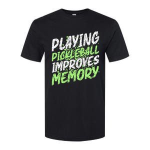 Retro Playing Pickleball Improves Memory Dink Player Softstyle CVC T-Shirt