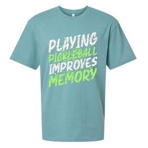 Retro Playing Pickleball Improves Memory Dink Player Sueded Cloud Jersey T-Shirt