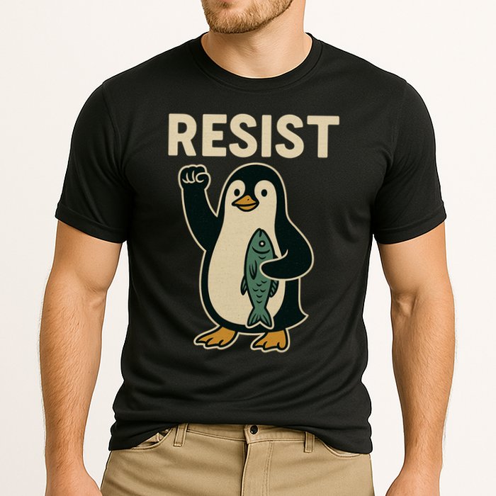 Resist Penguin Protest Against Tariffs Performance Shirt