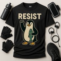 Resist Penguin Protest Against Tariffs Performance Shirt
