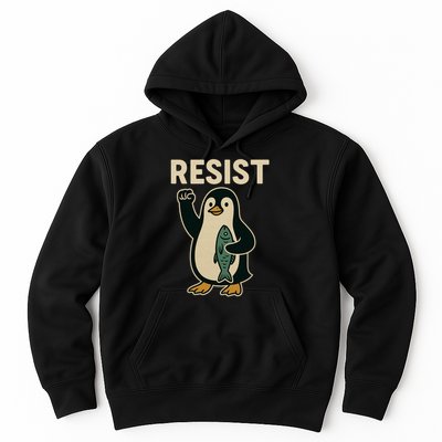 Resist Penguin Protest Against Tariffs Hoodie