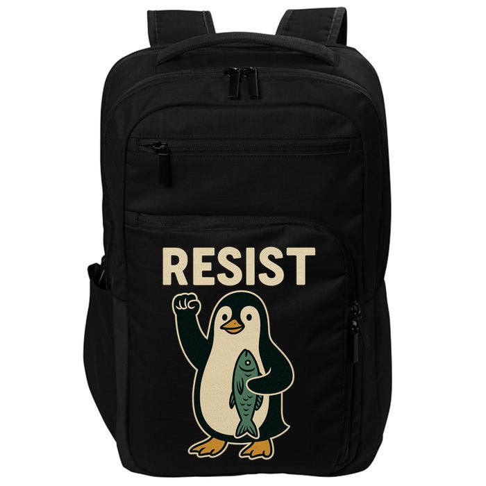 Resist Penguin Protest Against Tariffs Impact Tech Backpack