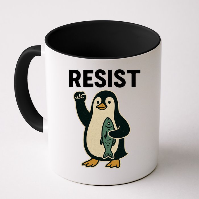 Resist Penguin Protest Against Tariffs Mug