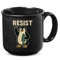 Resist Penguin Protest Against Tariffs 15oz Campfire Ceramic Mug