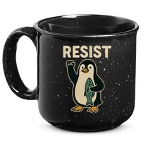 Resist Penguin Protest Against Tariffs 15oz Campfire Ceramic Mug