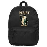 Resist Penguin Protest Against Tariffs 16 in Basic Backpack