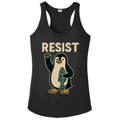 Resist Penguin Protest Against Tariffs Ladies PosiCharge Competitor Racerback Tank