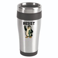 Resist Penguin Protest Against Tariffs 16oz Travel Tumbler