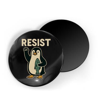 Resist Penguin Protest Against Tariffs Magnet