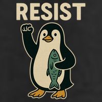 Resist Penguin Protest Against Tariffs Trucker Hat