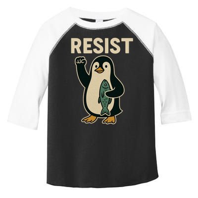 Resist Penguin Protest Against Tariffs Toddler Fine Jersey T-Shirt