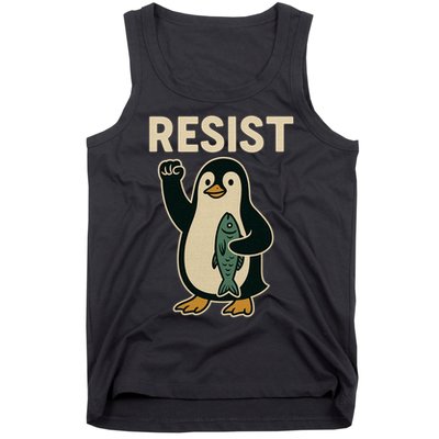 Resist Penguin Protest Against Tariffs Tank Top