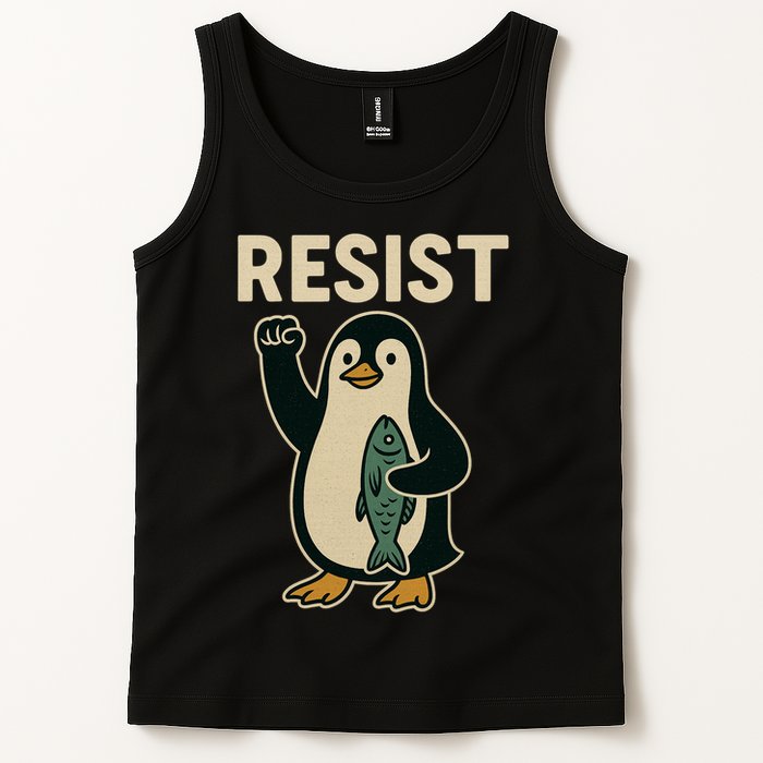 Resist Penguin Protest Against Tariffs Tank Top