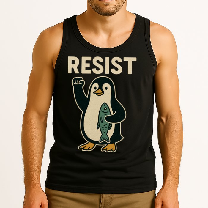 Resist Penguin Protest Against Tariffs Tank Top