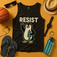 Resist Penguin Protest Against Tariffs Tank Top