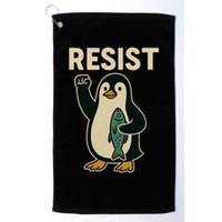 Resist Penguin Protest Against Tariffs Golf Towel