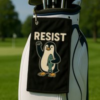 Resist Penguin Protest Against Tariffs Golf Towel